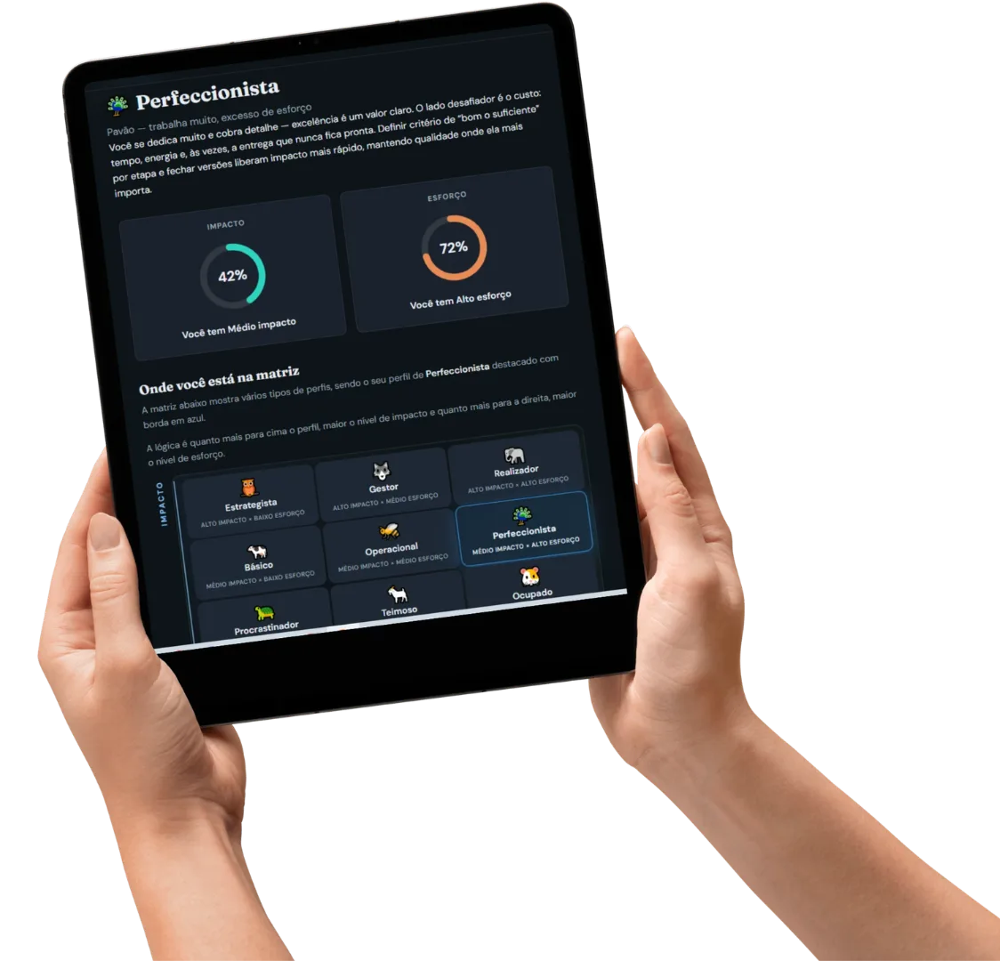Evaluación Pier9 mostrada en una tablet